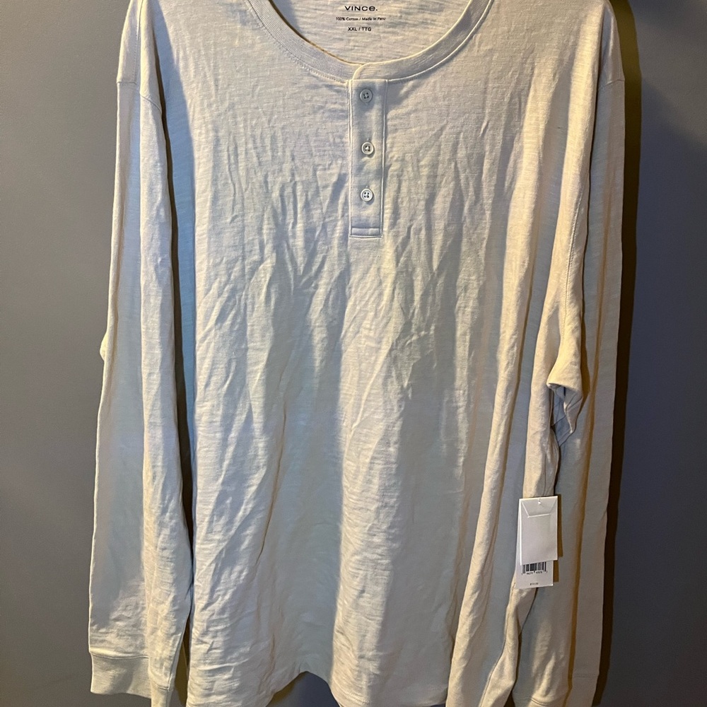 Vince Men's Off-White Long Sleeve Henley